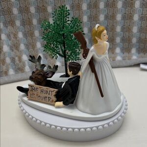 Humorous Deer Hunter Wedding Cake Topper